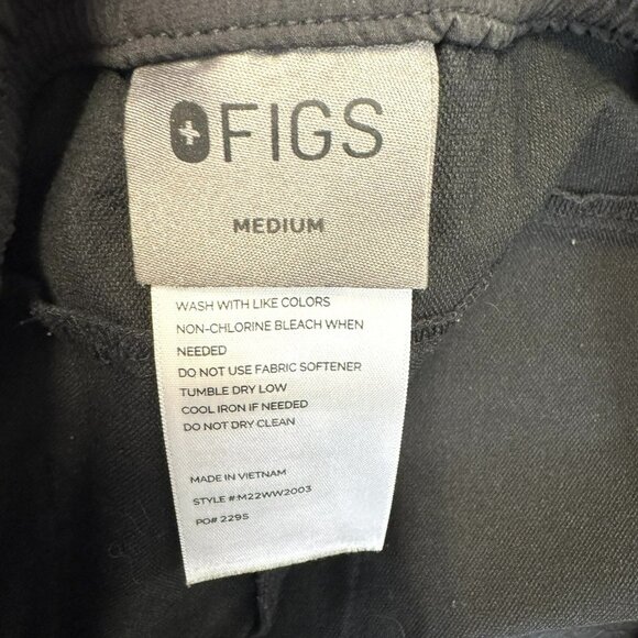 Figs Scrubs Scrub Pants Trouser Bonsai Mens Size Medium Black Nylon Stretch - Picture 5 of 6